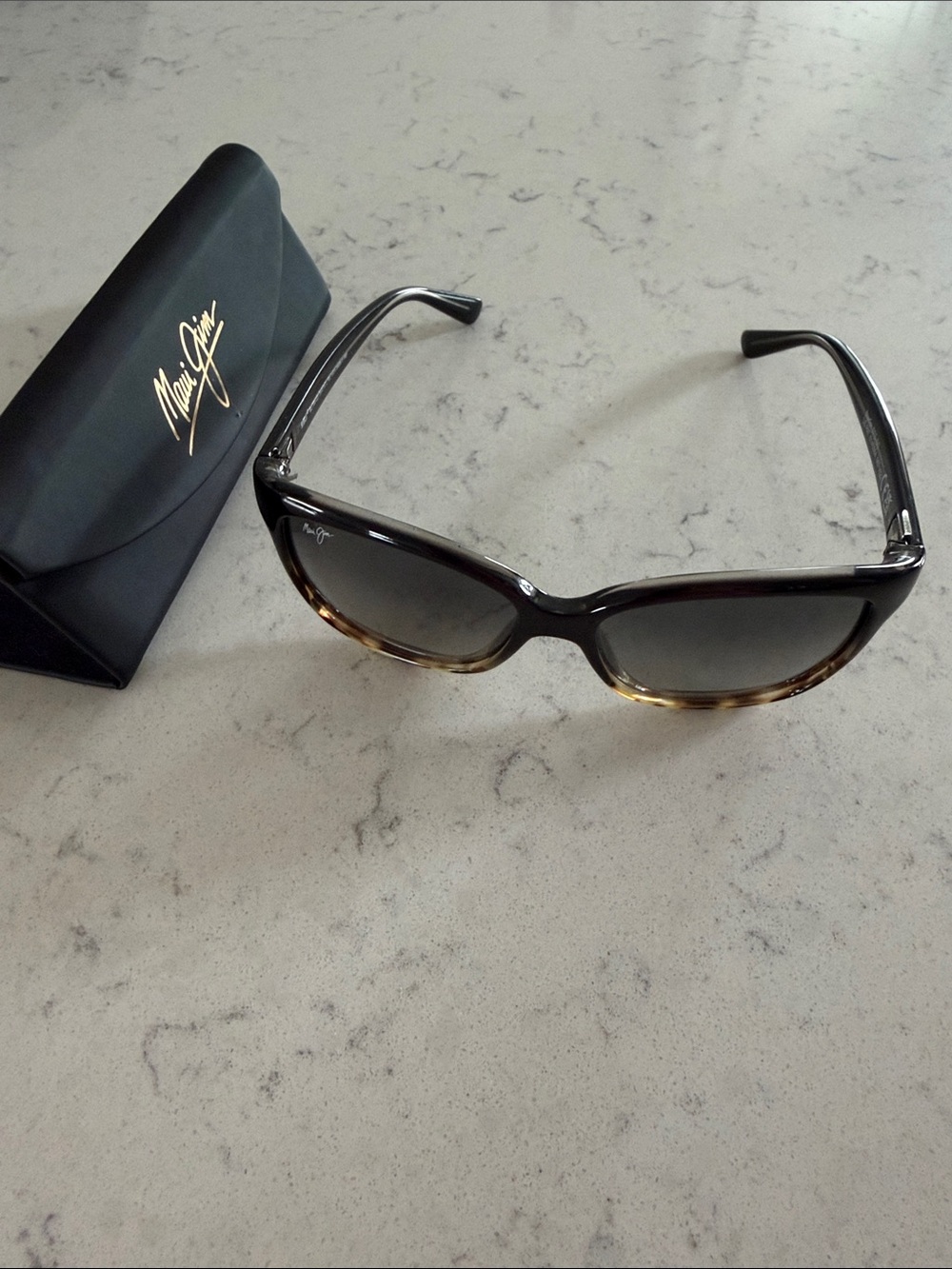 Maui Jim Women's Tortoise Frame Sunglasses with Gradient Gray Lenses